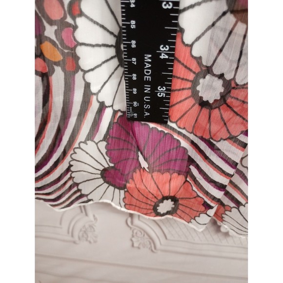 20 Something Dress SZ L Pink Striped Floral Chiffon Spaghetti Straps Lined EUC - Picture 16 of 16